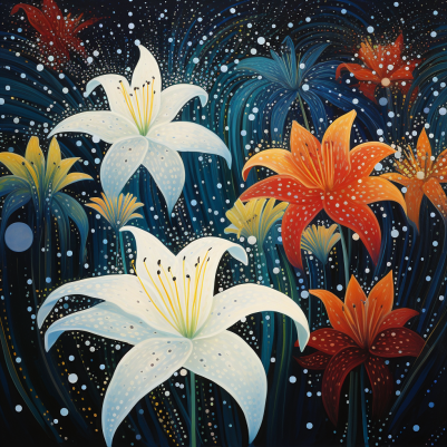 Lilies In The Stars  Diamond Painting Kits