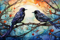 Thumbnail for Fantasy Blue Birds On A Branchn