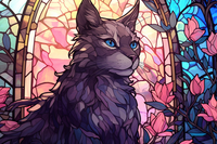 Thumbnail for Graceful Kitty Stained Glass Style