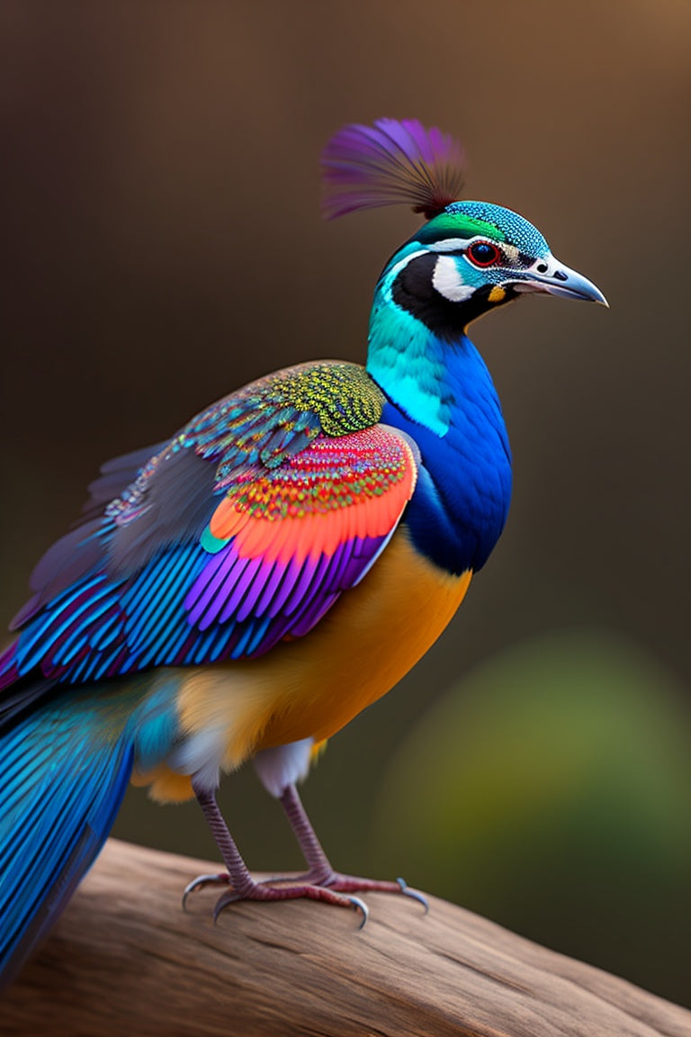Dreamy Tropical Bird With Many Colors