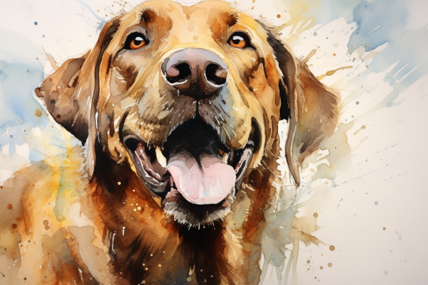 Watercolor Happy Brown Labrador  Diamond Painting Kits