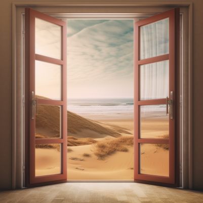 Sand Dunes Outside Open Doors