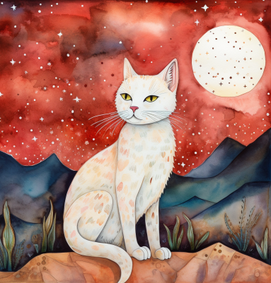 Desert Moon Kitty Diamond Painting Kit