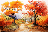 Thumbnail for Autumn Trees With A Path