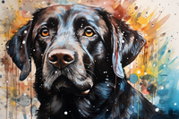 Thumbnail for Watercolor Colorful Dark Serious Labrador