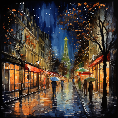 Rainy Night Stroll In Paris