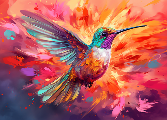 Dreamy Vibrant Hummingbird