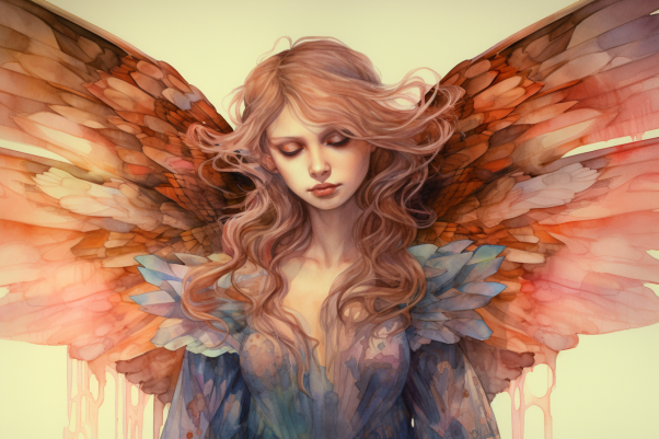 Watercolor Praying Angel