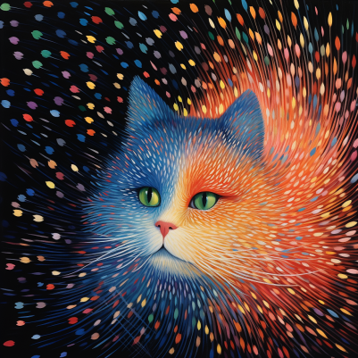 Colorful Spirit Kitty  Diamond Painting Kits