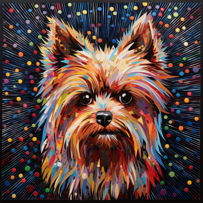 Artsy Colorful Yorkie  Diamond Painting Kits