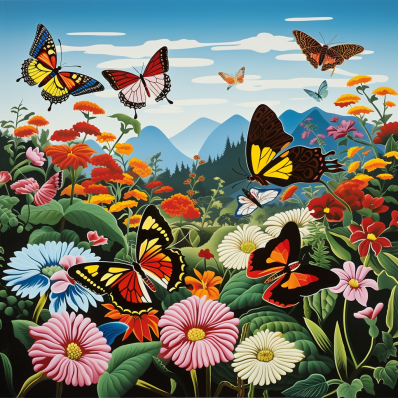 Wildflowers And Butterflies