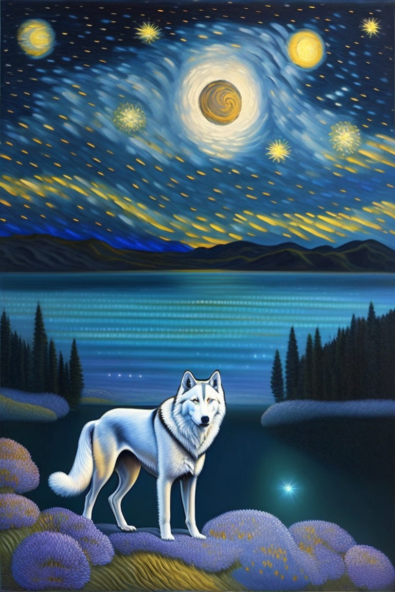 White Wolf Moon And Planets