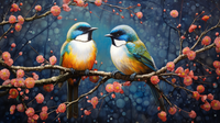Thumbnail for Love Birds On A  Branch  Diamond Painting Kits