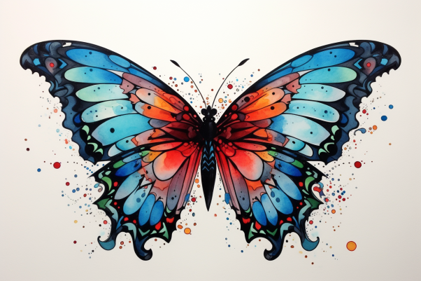Watercolor Blue Butterfly    Diamond Painting Kits