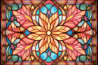 Thumbnail for Glorious Large Flower On Stained Glass