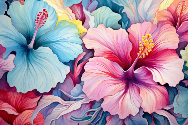 Zoomed In Pretty Hibiscus  Diamond Painting Kits