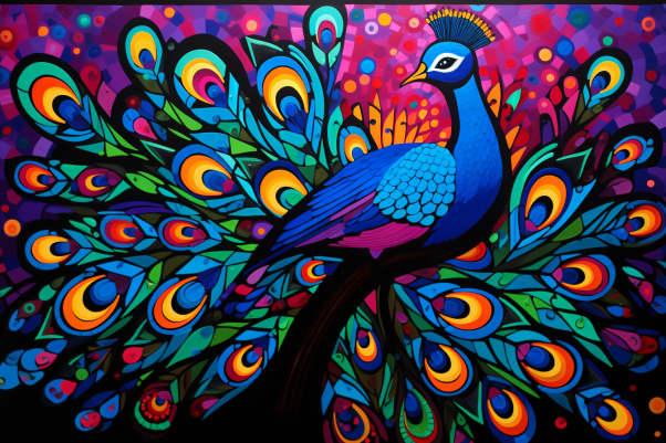 Beautifully Vibrant Peacock  Diamond Painting Kits