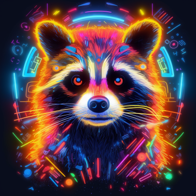 Neon Glowing Raccoon