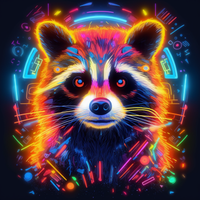 Thumbnail for Neon Glowing Raccoon
