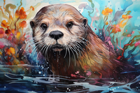 Thumbnail for Pretty Little Otter In Water  Diamond Painting Kits