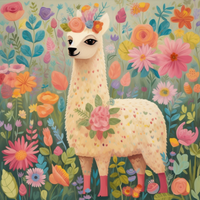 Thumbnail for Confetti Llama And Flowers