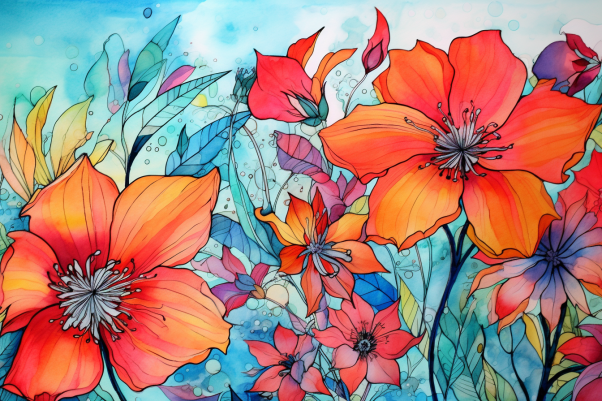 Soft Wild Watercolor Flowers