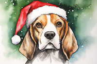Thumbnail for Christmas Beagle In Santa Hat