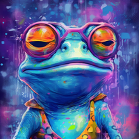 Thumbnail for Totally Groovy Blue Frog In Glasses
