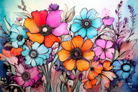 Thumbnail for Bright Bold Watercolor Flowers