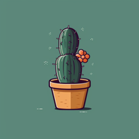 Thumbnail for Little Cute Cacti In A Flowerpot