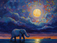 Thumbnail for Elephant Takes An Evening Dip Diamond Painting Kit