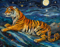 Thumbnail for Evening Tiger Diamond Painting Kit