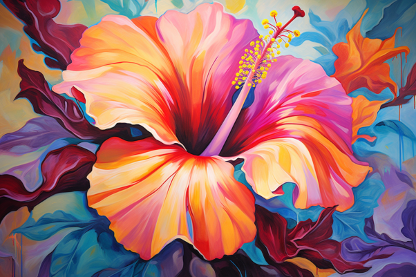 Beautiful Flowy Hibiscus Diamond Painting Kits