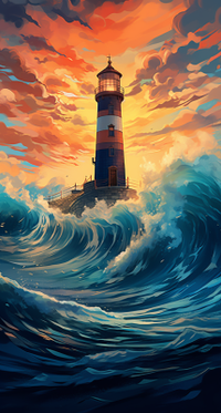 Thumbnail for Glorious Waves Surround A Lighthouse