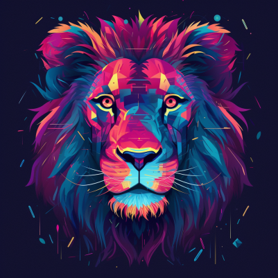 Multi Color Lion Head