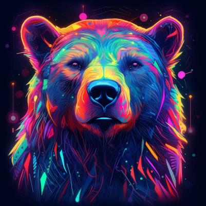 Neon Bear Head