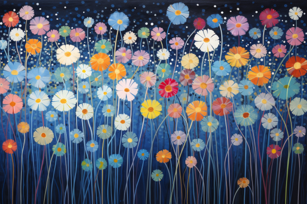 Wildflower Daydream In Blue   Diamond Painting Kits