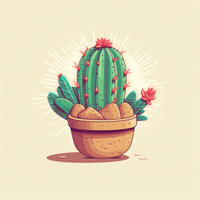 Thumbnail for Little Cacti In A Flower Pot