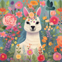 Thumbnail for Colorful Flowers And A Llama