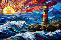 Thumbnail for Mosaic Sunset And Lighthouse