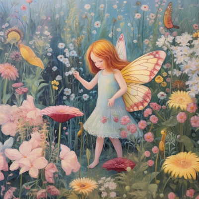 Little Fairy In A Dream Garden