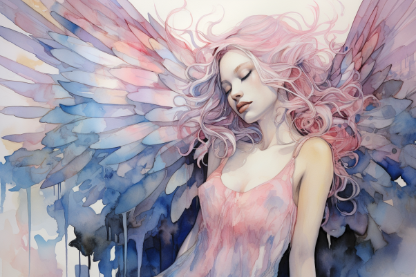 Watercolor Lavender Angel