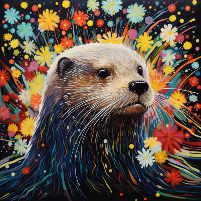 Otter And Flowers