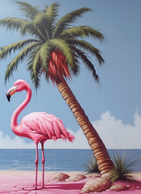 Thumbnail for Pink Flamingo And Palm Tree