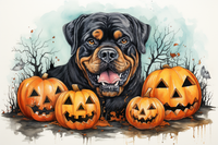 Thumbnail for Halloween Rottweiler And Jack O Lanterns
