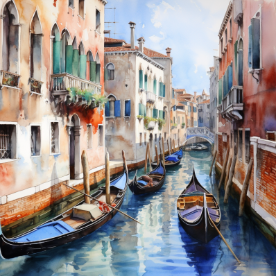 Venice Canal In Watercolor  Diamond Painting Kits