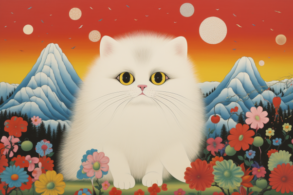 Fluffy White Persian Cat  Diamond Painting Kits