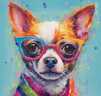 Thumbnail for Sweet Chihuahua In Multi Colored Glasses, Paint Drops