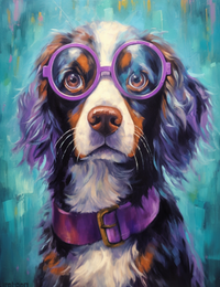 Thumbnail for Purple Glasses And Collar On Dog