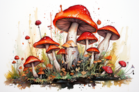 Thumbnail for Watercolor Mushroom Art